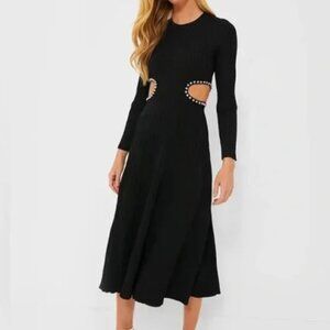 STUNNING Moon River via Tuckernuck Black Side Cut out Embellished Midi Dress S